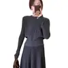 Suéter Base de Punto Rojo Redondo para Mujer Temporada Otoño Invierno Suave Pegajoso Capa Interior Suéter Delgado Top Corto