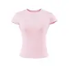Camiseta Básica Lisa Retro 2026 Base Top Cuello Redondo Manga Corta para Mujer Verano Elástica Ajustada Hombro Normal
