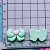Brillante Colorido Corazón Pajarita Pasador Cuerda para el Cabello Agujero Hebilla de Zapato Material Hecho a Mano DIY Accesorios de Resina