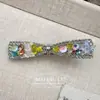 Pinza para el cabello de Lujo Ligero Exquisita con Lazo de Pedrería de Colores Pinza Lateral Completa de Pedrería Pesada Pinza para Flequillo de Alta Calidad Accesorio para el Cabello para Mujeres