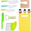 Tabla de cortar de plástico para niños, cuchillo de frutas dentado, cuchillo de pan, cuchillo de fruta de plástico para niños de jardín de infantes, no daña las manos