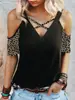 Comercio electrónico transfronterizo Amazon Camiseta de Mujer con Estampado de Leopardo Nuevo