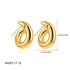 Moda europea y americana transfronteriza pendientes irregulares de alta calidad pendientes de oro real pendientes de metal liso pendientes de torsión de lujo ligero