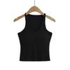 Europeu e Americano Sexy U-Shed Laço Peito Almofada Camisole Moda Feminina Tendência Esportivo Lazer Sem Mangas Base Top