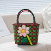 Regalo al por mayor para el Día del Niño Bolsas Pequeñas, Bolsas Tejidas Coloridas, Cestas de Mano, Souvenirs de Dibujos Animados DIY, Transfronterizo