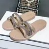 Gaomeilun Wooohu Nuevas Sandalias de Verano para Mujer con Diamantes Brillantes Moda Playa Antideslizantes de Una Sola Tira