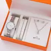 Reloj para Mujer Che Yin Moda Temperamento Lujo Boutique Traje Caja de Regalo Reloj para Mujer Pulsera Joyería Traje 5 Piezas