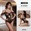 Lencería Sexy Roja, Mono Sexy con Liguero, Uniforme Transparente con Aros Push-Up para Mujer, Atractivo Pijama de una Pieza 1330