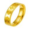 Joyería de Oro Aluvial Anillo de Trébol de Cuatro Hojas de Acero de Titanio para Mujer de Alta Gama que No se Desvanece Diseño Nicho Anillo de Pareja Anillo de Oro