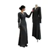 Vestido de Punto con Cuello Estilo Francés para Mujer, Nuevo Modelo Otoño e Invierno 2026, Sensación de Alta Gama, Ceñido a la Cintura, Adelgazante, Vestido Largo Maduro y Elegante