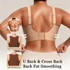 Artículo popular de exportación de Amazon SHEIN: ropa interior para mujer de talla grande, sin costuras, sin aros, cómoda, con escote en V, de color liso