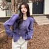 2024 Início da primavera e outono Novas roupas femininas Estilo ocidental Cardigan de malha chique exclusivo Suéter feminino Casaco fino Camisa pequena