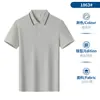 Polos de Manga Corta de Algodón Puro de Gama Alta, Uniformes Grupales Personalizados, Ropa de Trabajo, Camisetas de Manga Corta para Hombre con Logo Impreso y Cuellos Bordados