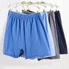 Cuecas boxer masculinas de algodão, cuecas boxer de meia-idade e idosos, cintura alta de algodão, plus size, calças largas e grossas