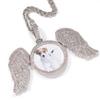 Moda Europea y Americana Industria Pesada Cobre Incrustado Circonita Ala Collar Personalizado DIY Marco de Fotos Colgante Accesorios Conmemorativos de Pareja