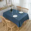 Mantel de lino de color liso, mezcla de algodón y lino, engrosado, diseño liso, estilo simple, adecuado para mesas de comedor, irradia una estética nórdica sofisticada, también adecuado para mesas de café