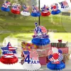 Adornos de Panal Decorativos del Día de la Independencia Transfronterizos Globos Brillantes de Mesa para Fiesta del Día Nacional Americano