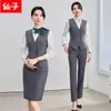 Nuevo Traje de Chaleco Profesional para Primavera y Otoño para Servicio al Cliente, Asistente de Ventas, Recepción de Hotel y Personal de Servicio de Restaurante Uniforme para Mujer
