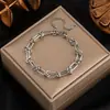 Colgante Oval de Turquesa Azul Estilo Bohemio Retro Transfronterizo Europeo y Americano Cadena de Acero de Titanio Accesorios Pulsera