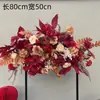 Arranjos de Flores Vermelhas Estilo Chinês para Banquete de Noivado para Casamentos, Flores para Corredor de Salão de Casamento, Arranjos de Flores de Seda para Casamento