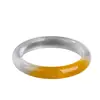 Nuevo brazalete de ojo de gato de alta transparencia en color degradado, mitad amarillo y mitad blanco, joyería de ágata estilo dulce y femenino