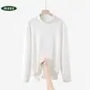 Camiseta Base Gruesa de Manga Larga con Cuello Alto Medio para Mujer 2026, Otoño/Invierno Ajustada Simple de Moda DeRong Versátil