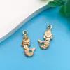 Mistura 16K banho de ouro animal marinho estrela-do-mar tartaruga cavalo-marinho sereia molusco pulseira DIY joia pingente