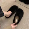 Zapatos peludos para mujer 2026 invierno exterior casual mocasines sin cordones con forro de felpa y forro de algodón cálido