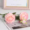 Fabricante de Flores Artificiales Peonía de 3 Cabezas Rosa Occidental Hilado en Núcleo Europeo Decoración del Hogar Boda Pared Flor Artificial Mw51010