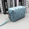 Modelo Nuevo Transfronterizo en Stock del Fabricante, Neceser de Cuero PU con Diseño de Diamantes, Bolsa de Almacenamiento de Cosméticos para Mujer, Bolsa de Almacenamiento de Viaje