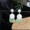 Pendientes Miao Étnicos de Borla Larga Estilo Nuevo, Pendientes Exagerados de Declaración de Moda Estilo Étnico de Plata Miao de Lujo Ligero