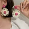 Pendientes Tejidos de Girasol Dulces y Frescos para Mujer Pendientes Estilo Vacaciones Dopamina Pendientes de Moda para Mujer