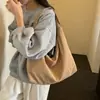Bolsa de Lona Ligera Sencilla para Mujer 2026 Nuevo Otoño Estilo Coreano Bolsa Tote de Gran Capacidad Bolso Cruzado Versátil Casual