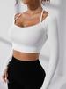 Muyao Comércio Exterior Primavera/Verão Gola Halter Manga Longa Roupa de Yoga Costurada Justa Fitness Emagrecedor Top Sutiã Esportivo