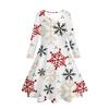 Cross-border Hot 3D Digital Printing Mulheres Crianças Vestem Vestido Natal Natal Neve Série Casual Manga Comprida Gola Redonda Vestido
