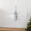 2026 Novo Ornamento de Árvore de Natal de Rena de Floco de Neve Semi-Transparente Prata Pingente de Presente de Natal Acrílico