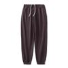 Pantalones deportivos holgados de otoño de 340 g para hombres y mujeres, estilo japonés, con cuello redondo, manga larga, color liso