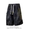 Pantalones Cortos para Hombre Estilo Americano Transfronterizos con Acabado de Alta Gama, Bolsillos Grandes, Pantalones Negros, Verano Delgados Deportivos Holgados de Longitud Media