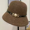 Sombrero de Paja Francés Estilo Hepburn para Mujer, Protección Solar para Vacaciones de Verano en la Playa, Estilo Pastoral, Sombrero de Pescador Artístico Retro, Operado por Uno Mismo