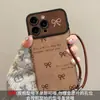Cordón con Lazo Adecuado para Funda de Teléfono Móvil Iphone16Promax Serie Apple 17 15 Ventana Grande Cuero 14 Mujeres