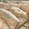 Juego de ropa de cama de cuatro piezas de algodón cepillado, algodón puro, engrosado para otoño e invierno, apto para todas las estaciones, incluye sábana plana, sábana ajustable y funda de edredón, juego de ropa de cama de tres piezas