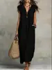 Sitios Web Independientes Europeos y Americanos Amazon Aliexpress Vestido Largo de Verano y Primavera 2026 con Mangas Acampanadas Estilo Bohemio