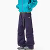 Estilo Novo de Outono Esportivo Repelente à Água Masculino Solto com Zíper Lateral Calça Corta-Vento K5931 Preto Roxo Ameixa Escuro Cinza Escuro