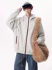 Sudadera con capucha de punto abierta estilo americano, sudadera versátil de corte holgado retro a la moda para parejas