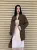 NEIHE 2026 Otoño Old Money Minimalista Mezcla de Algodón y Nailon Cuello Grande Corte Holgado Gabardina para Mujer 260291
