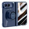 Adequado para iPhone Duo, esta capa de telefone transparente galvanizada possui um suporte magnético giratório e oferece proteção contra quedas.