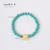Pulseras de Círculo Único y Doble Turquesa, Pulseras Versátiles de Moda Nicho para Mujer, Sándalo Verde, Sándalo Dorado, Joyería de Cuentas de Oración Budista