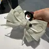Pasador de Tela Parche con Lazo para el Cabello de Mujer Malla de Encaje Dongdaemun Estilo Dulce para la Parte Trasera de la Cabeza Pinza de Agarre de 13 CM Tocado en Vivo