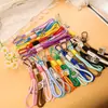 Chaveiro Corda Trançada Feita à Mão de Alto Valor Cor Contrastante Cordão para Celular Capa de Celular DIY Corda de Mão Portátil Material de Contas Perler Acessórios