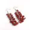 Pendientes de Cristal Natural Popular Europeo y Americano Pendientes de Borla Yoga DIY 7 Colores Pendientes Largos para Mujer